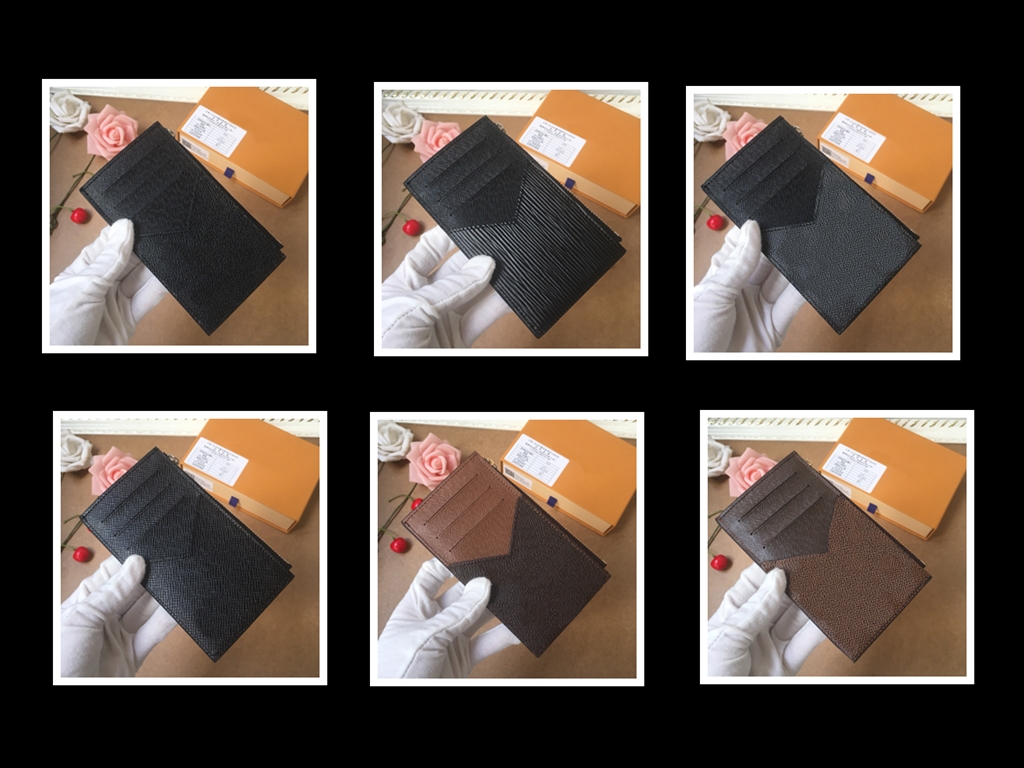 

2021 Mens Womens Unisex Pocket Fashion Mini Credit Card Holder Bag Classic Coin Purse Zipper Wallet #18, Brown;gray