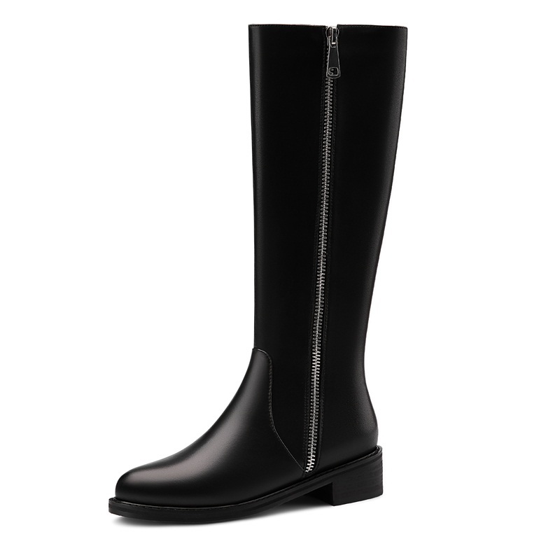 

2021 New -autumn Hot Women's High Heels Qulaity Toe Foot Black Shoes Woman High-size Boots 34-43 Y5sn