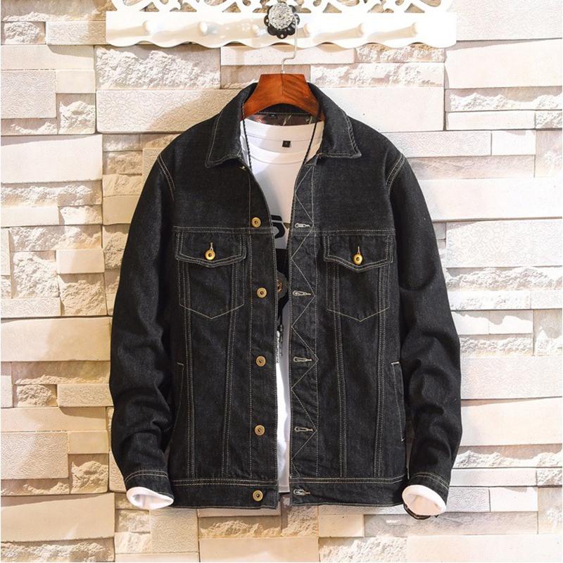 

Men's Jeans Jacket Korean Version Slim Casual Black Men's Jeans Jacket