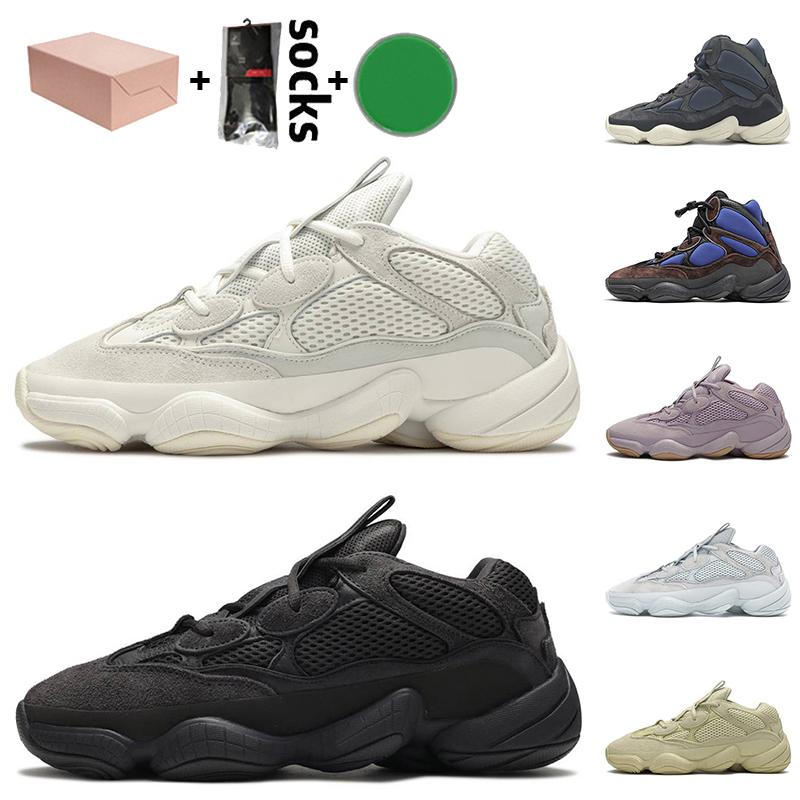 

With Box Kanye West 500 Mens Running Shoes Reflective Bone White Utility Black High Tyrian Super Moon Yellow Blush Women Designer Sneakers, #4 blush