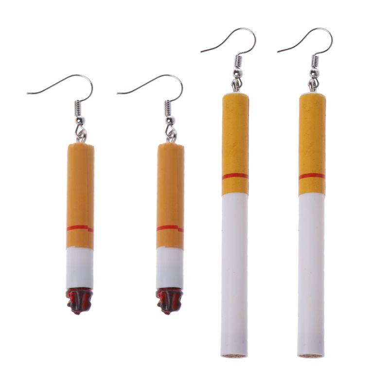 

Simulation Cigarette Butts Acrylic Resin Earrings Wacky Fun Lady Fashion Jewelry