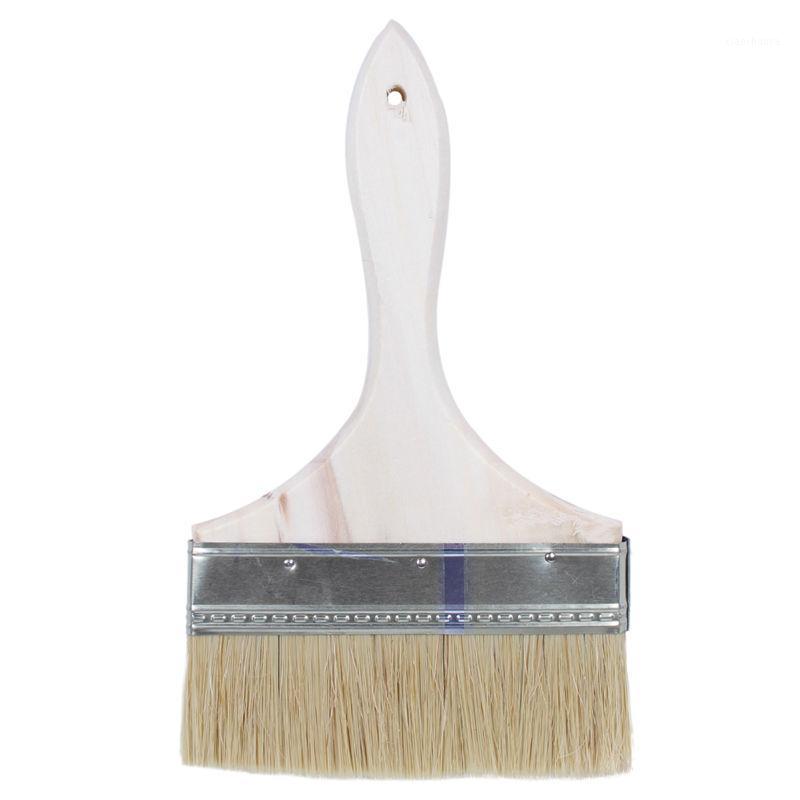 

6" Wide Bristle Hair Wooden Handle Paint Brush Wall Painting Tool1
