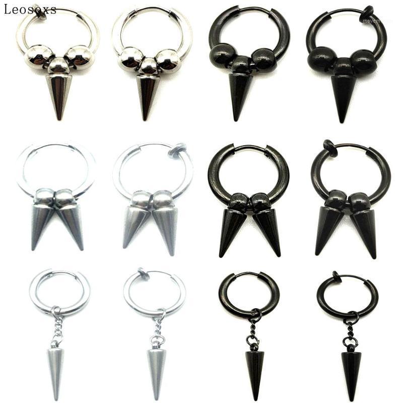 

Leosoxs Men's earrings earrings female trendy personality single net red ear clip titanium steel ear buckle ring1