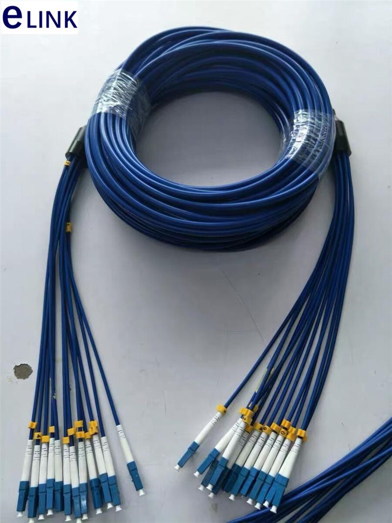 

80mtr 12 core Armored patchcord SM SC LC FC ST APC Singlemode 12C fibers Armored fiber optic jumper ftth cable ELINK ftth blue