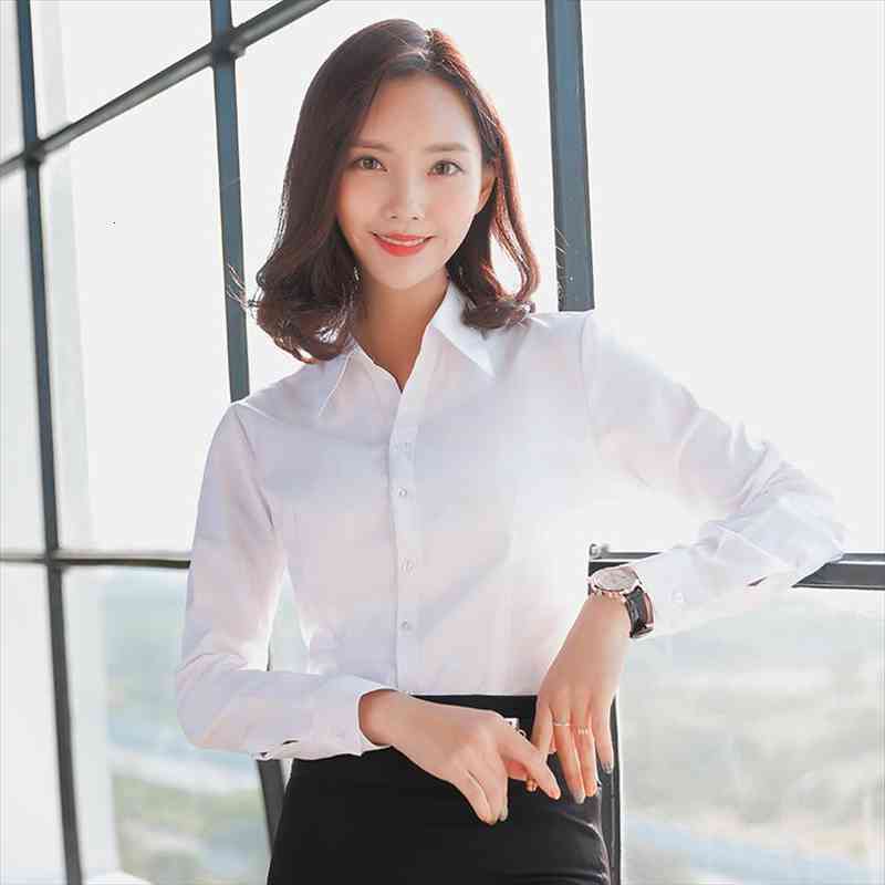 

Women Blouse Long Sleeve Shirts Striped solid Color Ladies Office Shirts White Slim-fit Female Formal Social Blouses Tops Blusas