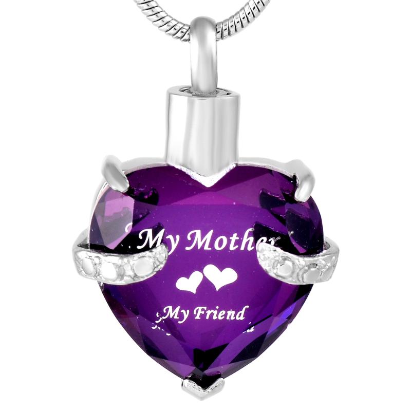 

IJD9790 My Father&Mother My Friend Stainless Steel Cremation Urn Memorial Jewelry Ashes Keepsake Pendant Necklace Jewelry