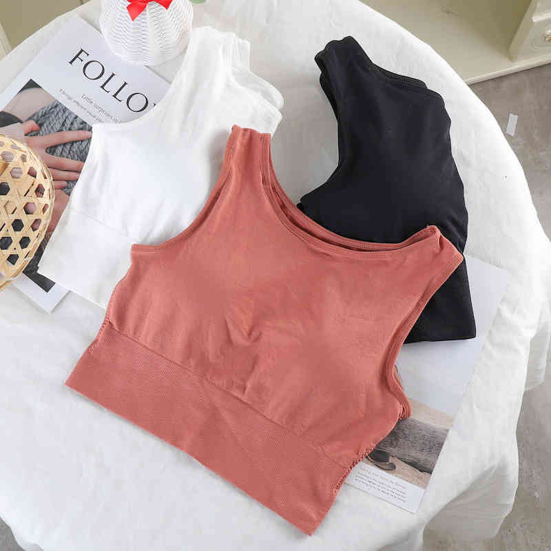 

Bralette Crop Top Women Summer Soft Tank Top Knitted Black Sexy Tops Tees Padded Bustier Solid Beach Sports Vest, White