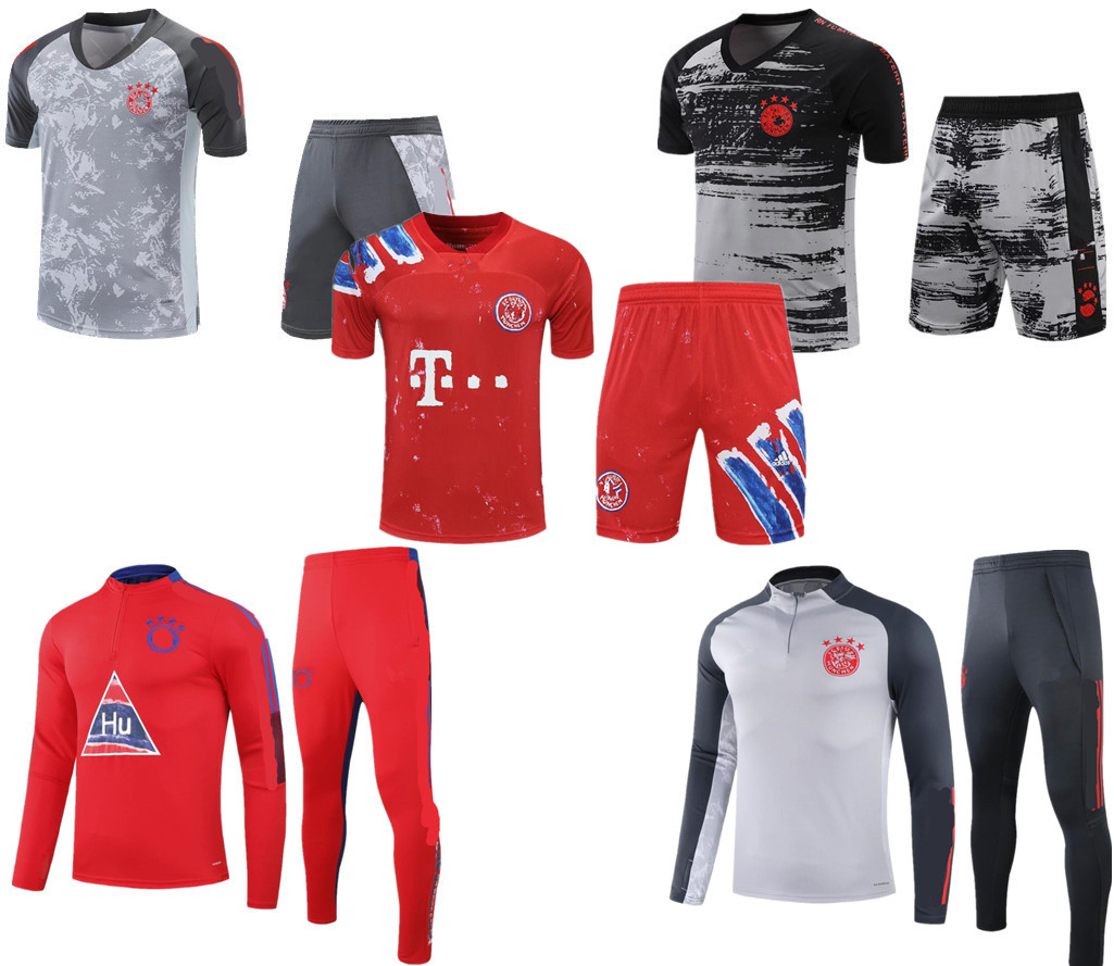 

2021 Bay soccer tracksuit set 20 21 LEWANDOWSKI SANE ROBBEN ROBBEN Short sleeve POLO training suit survetement jogging, White