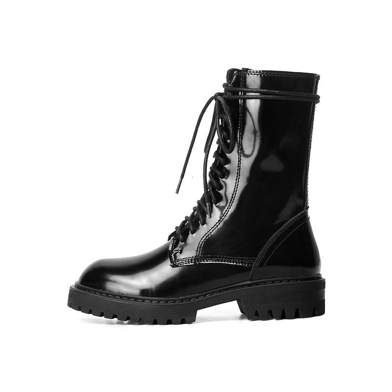 

2021 New Patent Leather Women Ankle Short Party Night Club Motorcycle Boots Ladies Shoes Woman Size 41 42 43 2t0x