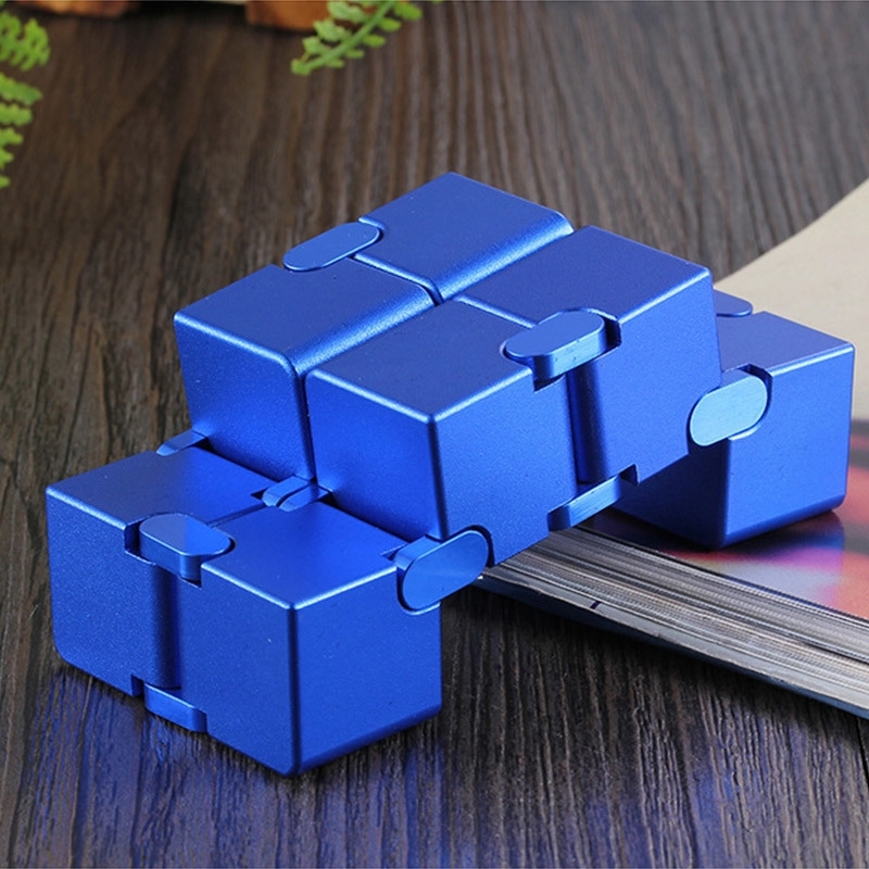 

infinity cube aluminium Cube Toys Premium Metal Deformation Magical Infinite stress relief Cube Stress Reliever for EDC Anxiety Y200428