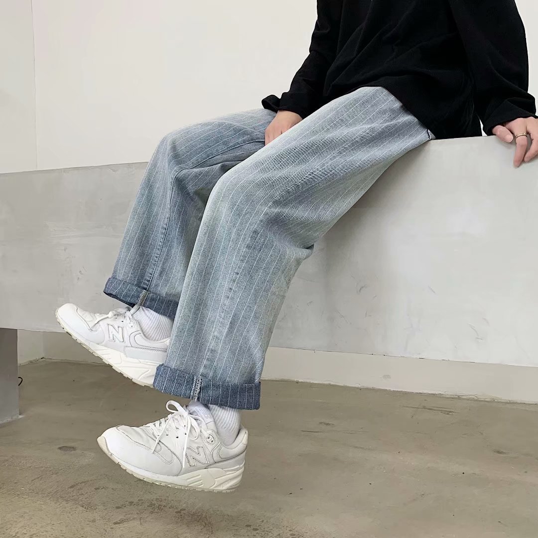 

De 2021 New Brim Masculinas Primavera e Outono Novo Solto Hip-hop Mar Marca Linha Pura Reta Masculino Juventude G495, Black