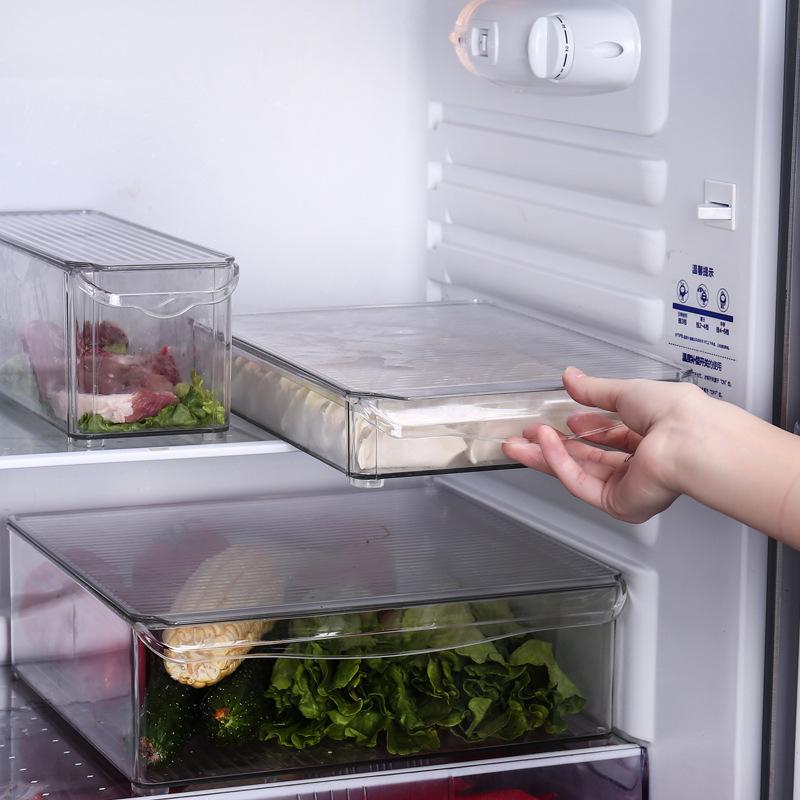 

Refrigerator Storage Box Drawer Transparent Dumpling Container Box Kitchen Storage Organizer Preservation Plastic