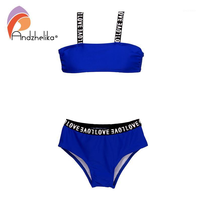 

Andzhelika Children's Swimsuit Girls Sports Bikini Bandage Swimsuit Child Bikini Solid Patchwork Girls Swimwear Kid Bathing Suit1