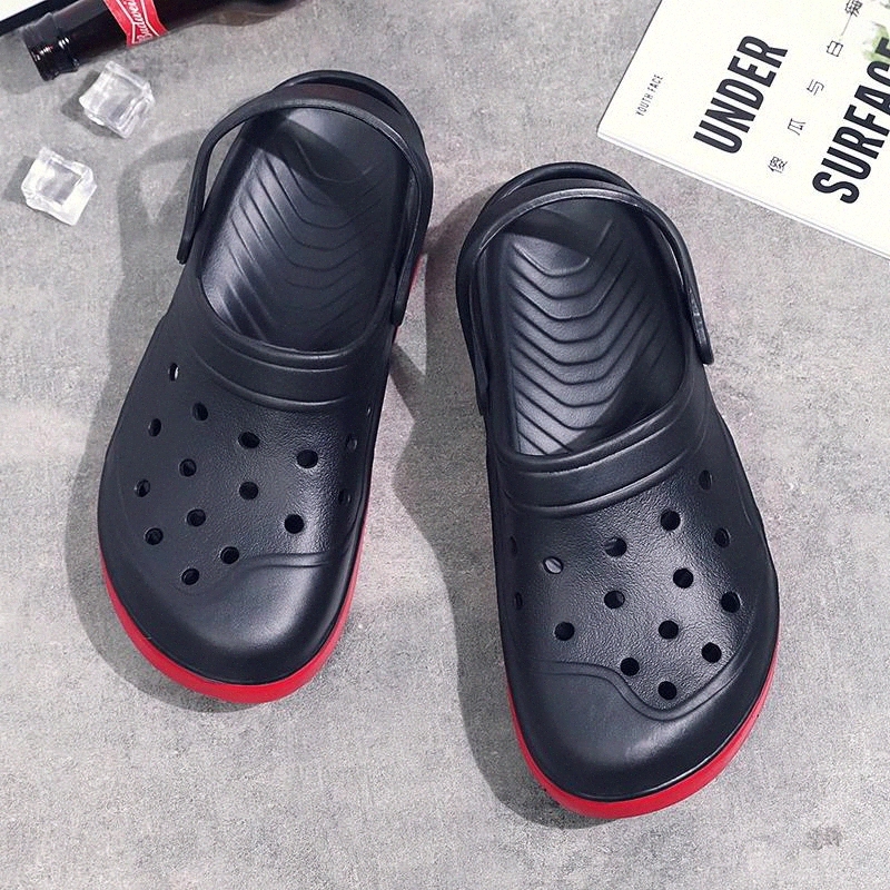 

2020 Unisex Couple Sandals Light Breathable Jelly Shoes Waterproof Quick-drying Casual Slippers Garden Shoes Plus Big Size 47 48 #VX2r, Black