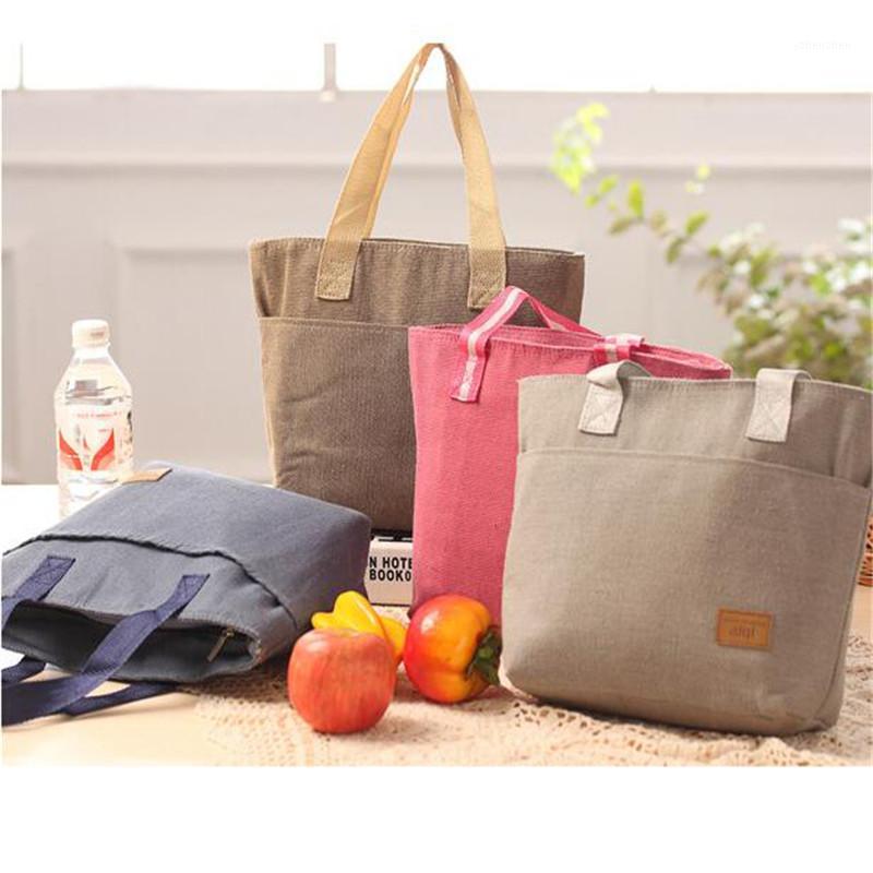 

Bag Organizer Lunch Kitchen Cotton And Linen Handy Picnic Bags Cooler Box Tote Bolsa Comida1, Gray