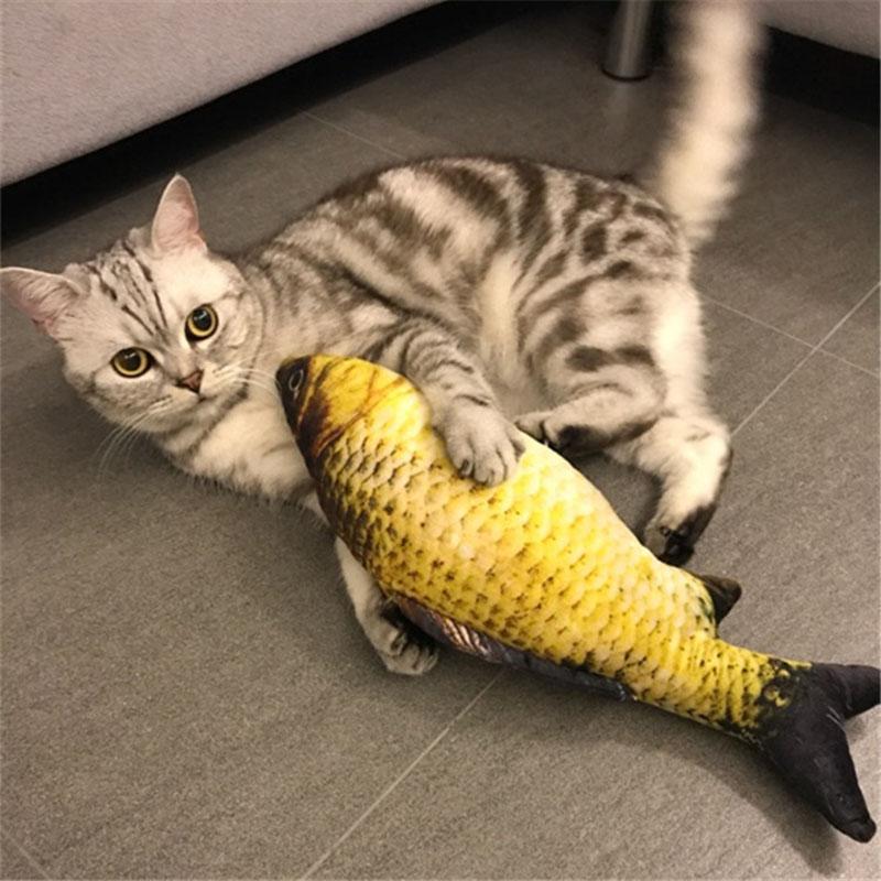 

Catnip Toys Simulation Fish Shape Doll Interactive Pets Pillow Chew Bite Supplies for Cat Kitty Kitten Funny Pet Cat Catnip Toys