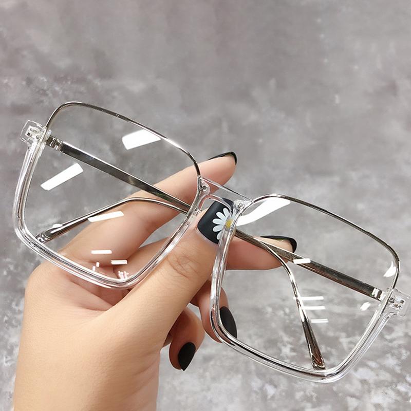 

Sunglasses Oulylan Retro Oversized Women Men Classic Square UV400 Gradient Optical Glasses Frame Leopard