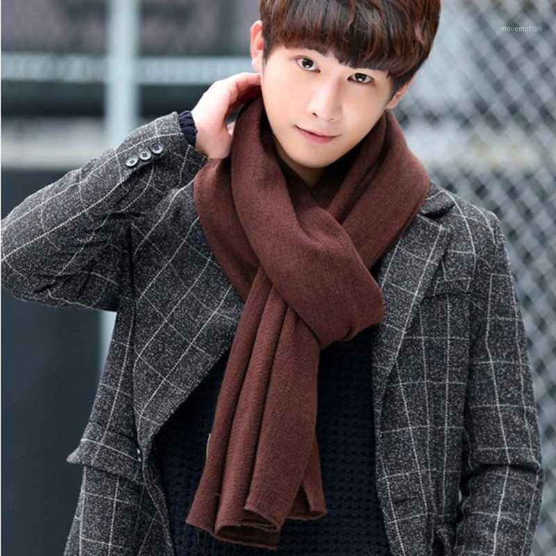 

2020 NEW men scarf knit spring winter scarves long size male warmer women's scarves Fashion Solid Acrylic1