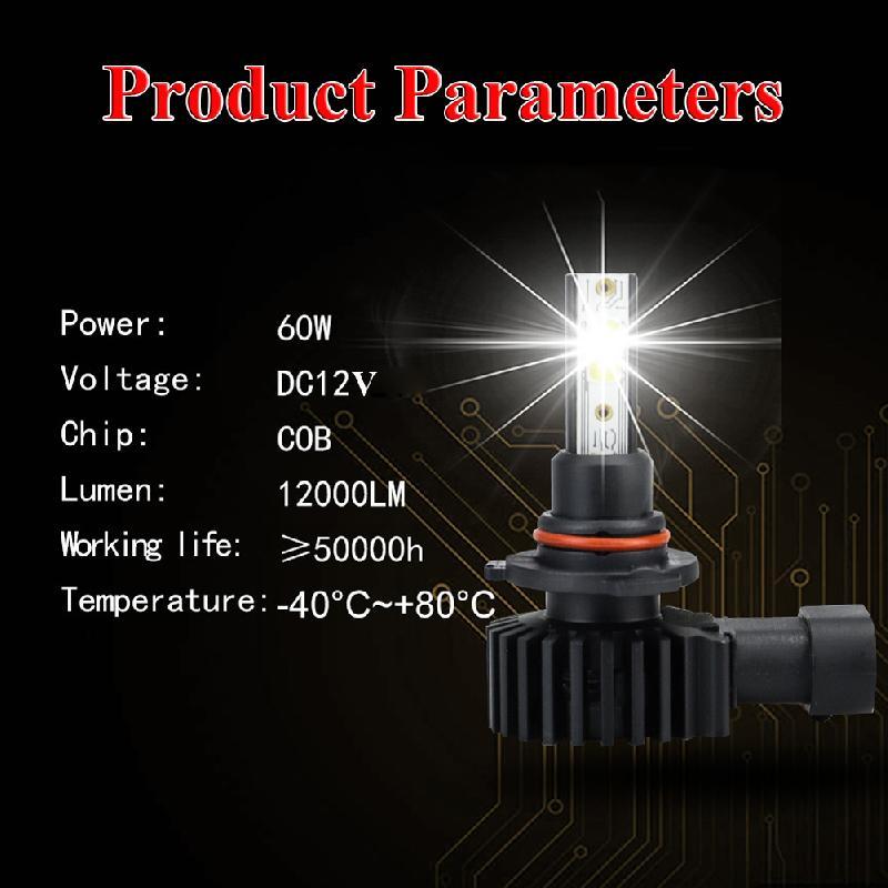 

Car LED Headlights Bulbs 2x 9005 9145 LED Headlight Kit 60W 12000LM High Low Fog Bulb 3 H10 6000K White Car Accessories