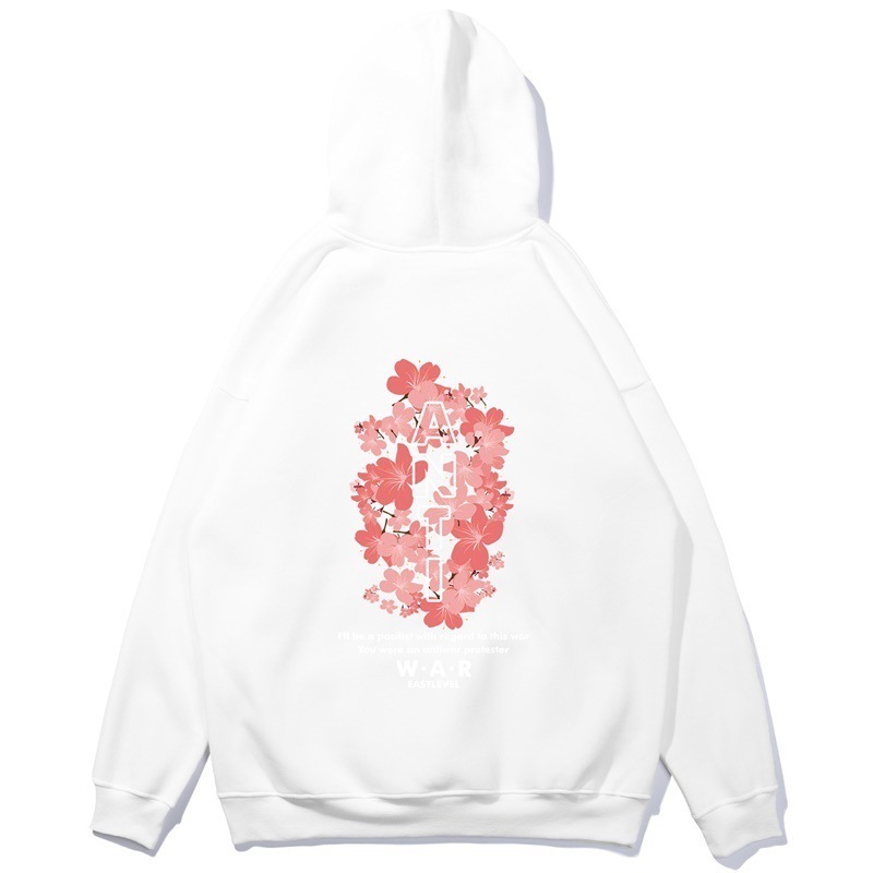 

2021 New Hoodie Streetwear Flowers Casual Hoodies Man in Warm Male Fashion Couple Harajuku 9zao HRIQ, White