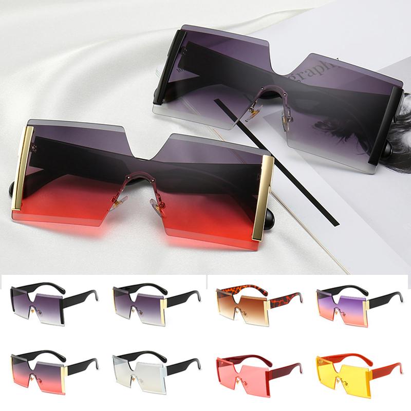 

Retro Frameless Women Sunglasses UV400 Unisex Mirror Sun Glasses Vintage Oversized Eyeglasses De Sol Feminino Leopard