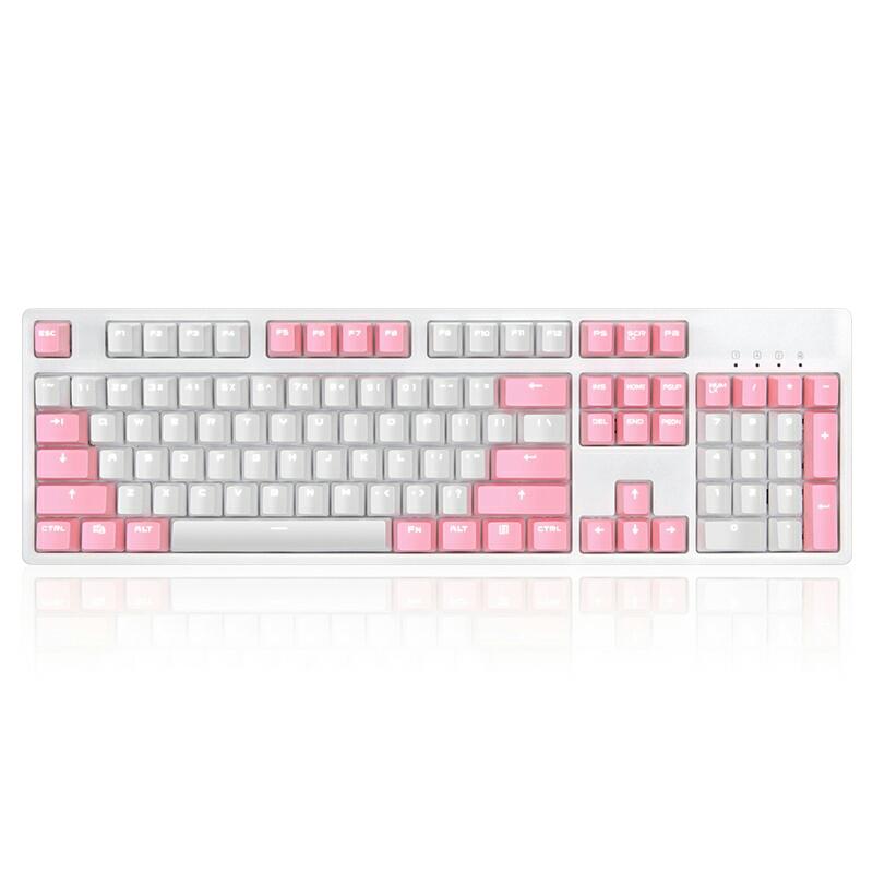 

Ajazz Pink Mechanical Gaming Keyboard PBT Keycaps White Backlight USB Wired Keyboard With Cherry MX Switch For PC/Laptop