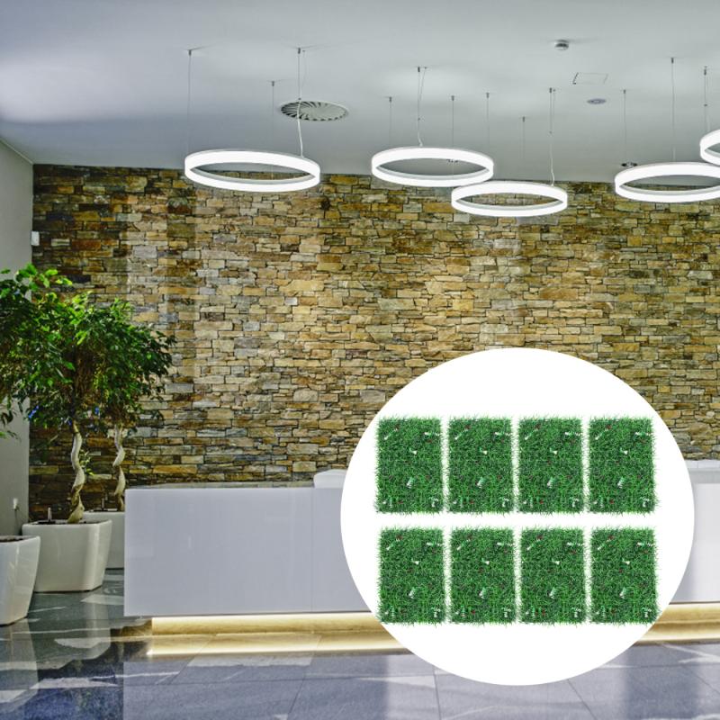 

8pcs Artificial Leaf Screen Decor Creative Garden Lawn Home Wall Ornament, Green