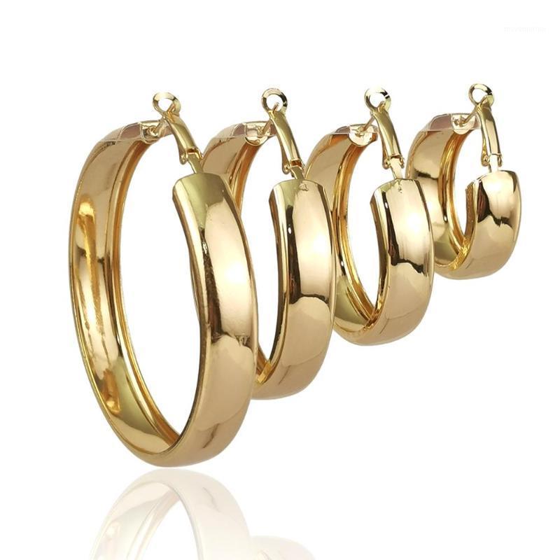

MANILAI 30 40 50 60mm Wide Metal Big Hoop Earrings Jewelry Round Statement Earrings Women Golden Silver Color Fashion Brincos1