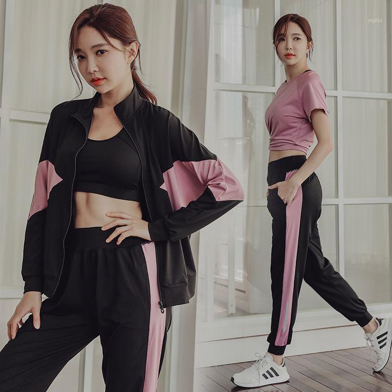 

Autumn and winter sports suit women's yoga suit 4-piece set 2020 new quick-drying wicking gym fitness1, Ash
