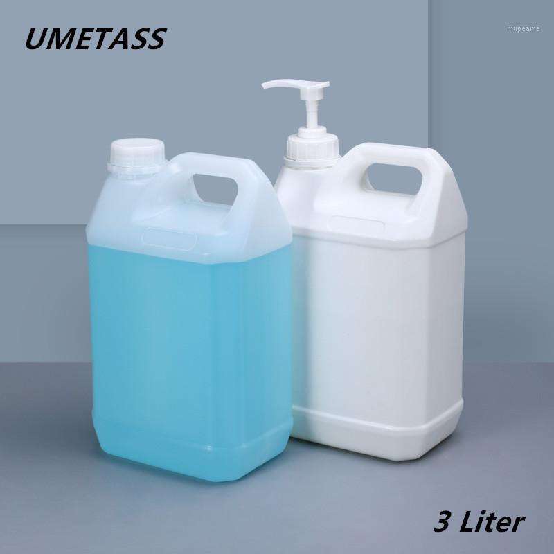 

UMETASS 3 liter Square Plastic jerry can Grade HDPE Containers white translucent for Oil,Lotion,detergent1