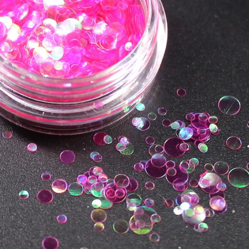 

1 Box Shiny Round Ultrathin Sequins Colorful Nail Art Glitter Tips UV Gel 3D Nail Decoration Manicure DIY Accessories