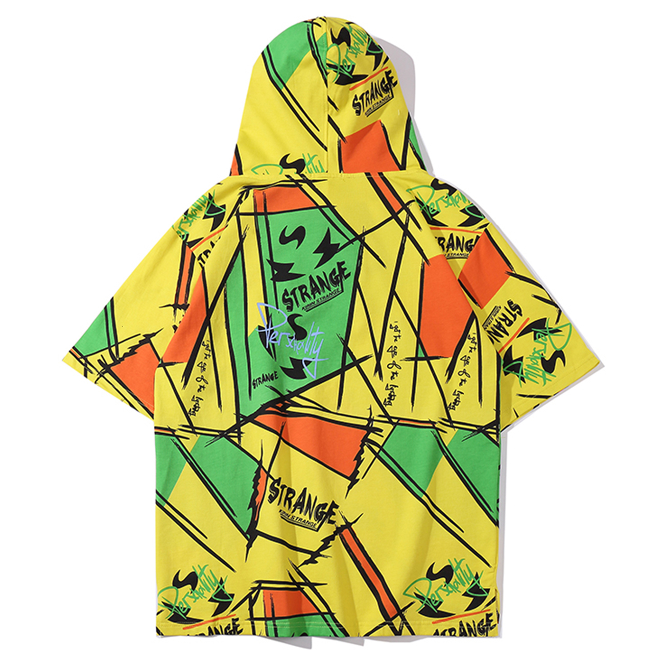 

2021 New Aelfric Eden Street Fashion Cap t Shirt Men Hip Hop Graffiti Print Loose Short Sleeve Tshirt Harajuku Oversized Cotton Tops 7ooj, Yellow