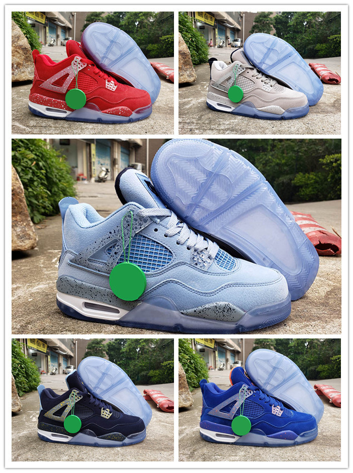 

4 UNC Florida Gators Oklahoma Sooners Georgetown Michigan PE Men Shoes Cheap 4s Red Grey Powder Blue Mens Sports Sneaker, Shipping