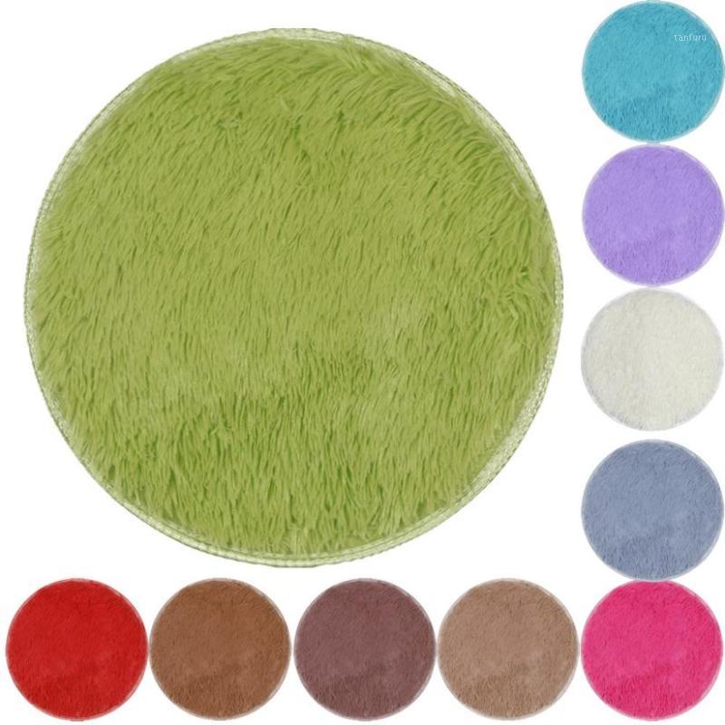 

40*40CM round Thickened Circular Carpet Mats Dining Room Bedroom Carpet Floor Mat 2O1011, Purple