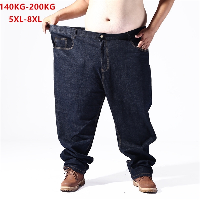 

Plus Big Size Black Jeans Men 5XL  7XL 8XL 54 56 58 59 60 200KG Elastic Denim Trousers Mens Jean Brand Pants Man Clothes 201111