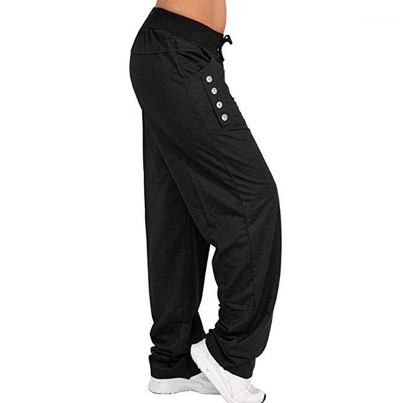 

Women' plus size 5XL casual slacks sports pants fashion fitness drawstring pants outdoor running slacks1, Black