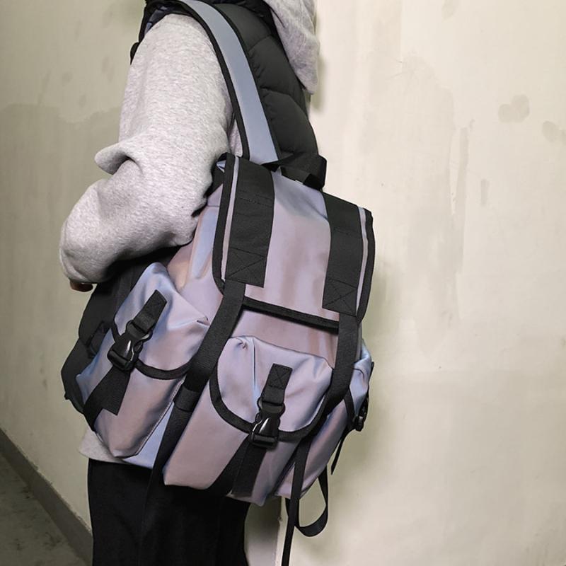 

HOCODO New Trend Solid Color Waterproof Nylon Backpack Women Backpack Fashion Shoulder Packbags Large Capacity Student Bookbag, Black