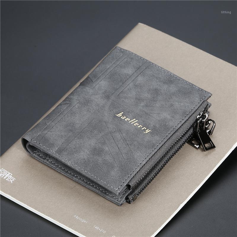 

Hot Mens Wallet Korean Wallet Luxury Short Wallets Double Zip Purses Designer Coin Purse Card Holder Money Purse Bag1, Brown