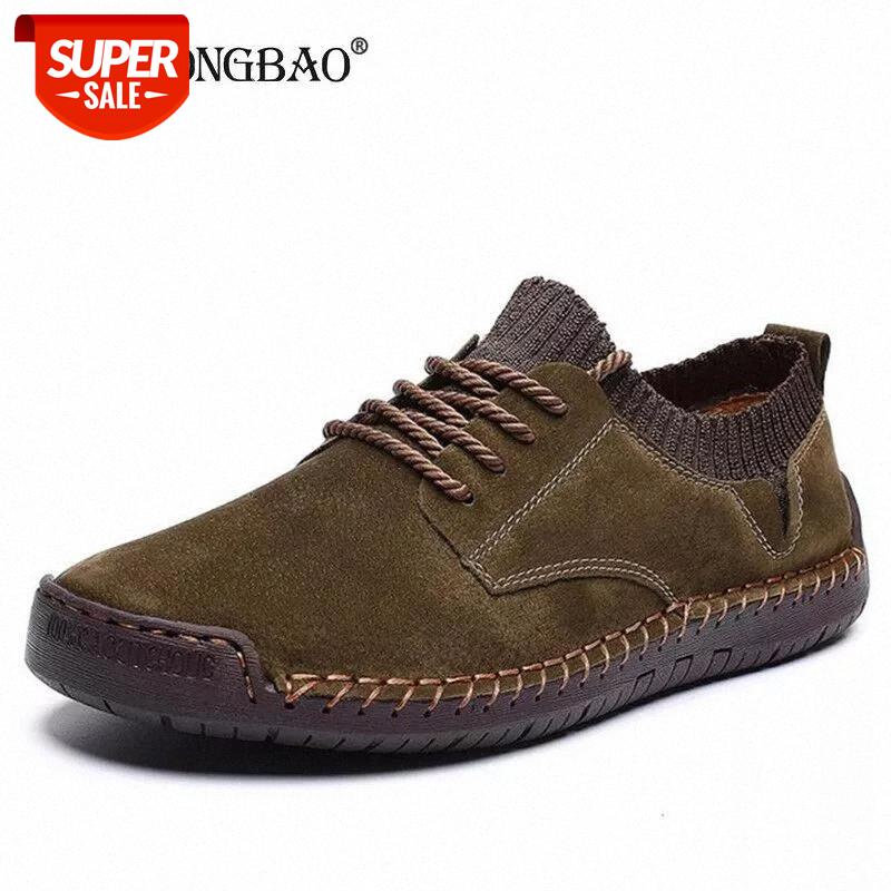 

2020 New Men's Casual Shoes Fashion Men Shoes High Quality Leather Flat shoes Outdoor Breathable Men's Dresses Shoe Big Size 48 #9K4f, Beige
