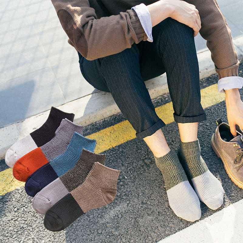 

New Arrival Fashion Colour Crew Cotton Patchwork Socks Men Casual Striprd Designer Novelty Art Funny Soft Comfort Socks, Khaki