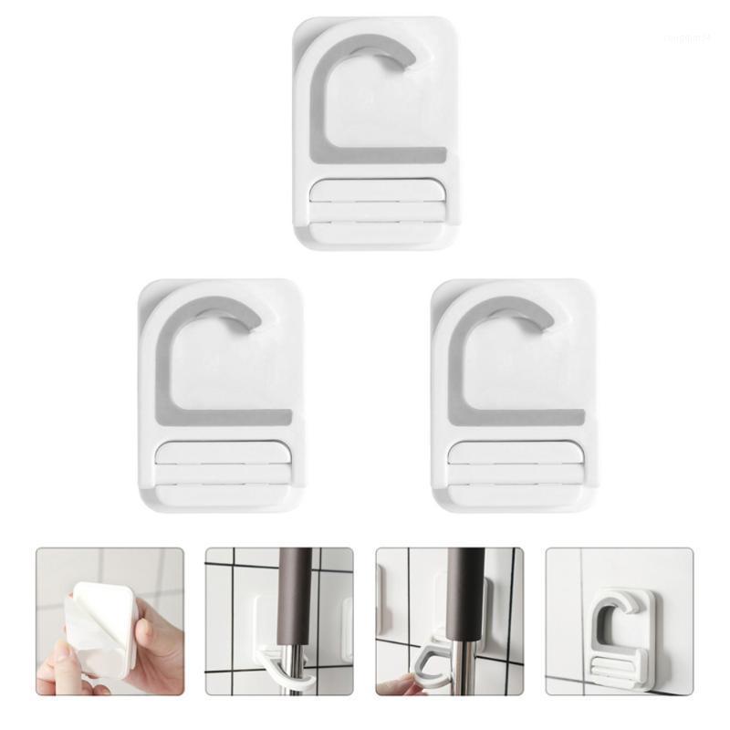 

3pcs Multifunctional Mop Holder Punch-free Broom Hooks Practical Mop Clips1