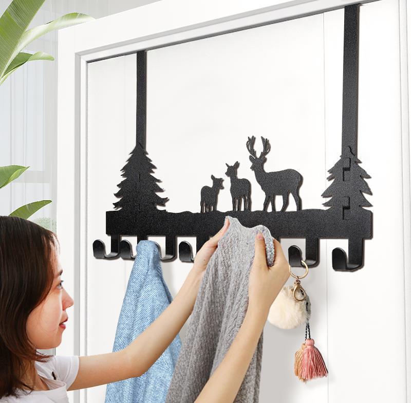 

Coat Hanger Small Household Stainless Steel Hook Towel Holder Storage Rack Behind the Door Creative