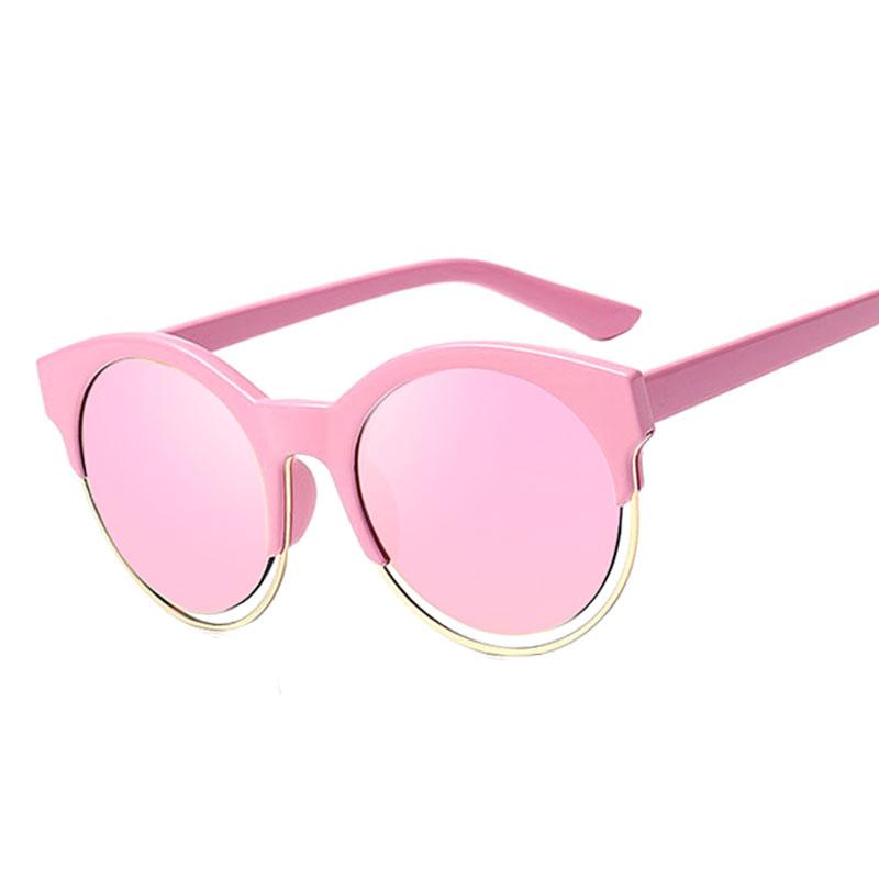 

Rimless Women Fashion Celebrity Cat Eye Sunglasses Brand Designer Round Sunshades S Mirror Lady Sun Glasses Circle sunglasses