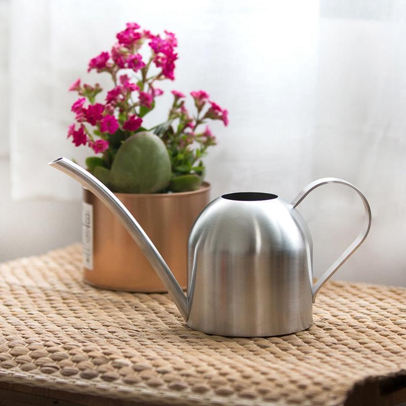 

Hot Sale Stainless Steel Watering Pot Gardening Potted Small Watering Can Indoor Succulent Flower Kettle 500ml1, Silver