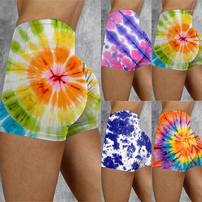 

Women High Waist Gym Leggings Yoga Shorts Tie Dye Gym Shorts Women Breathable High Elasticity Short1, Orange