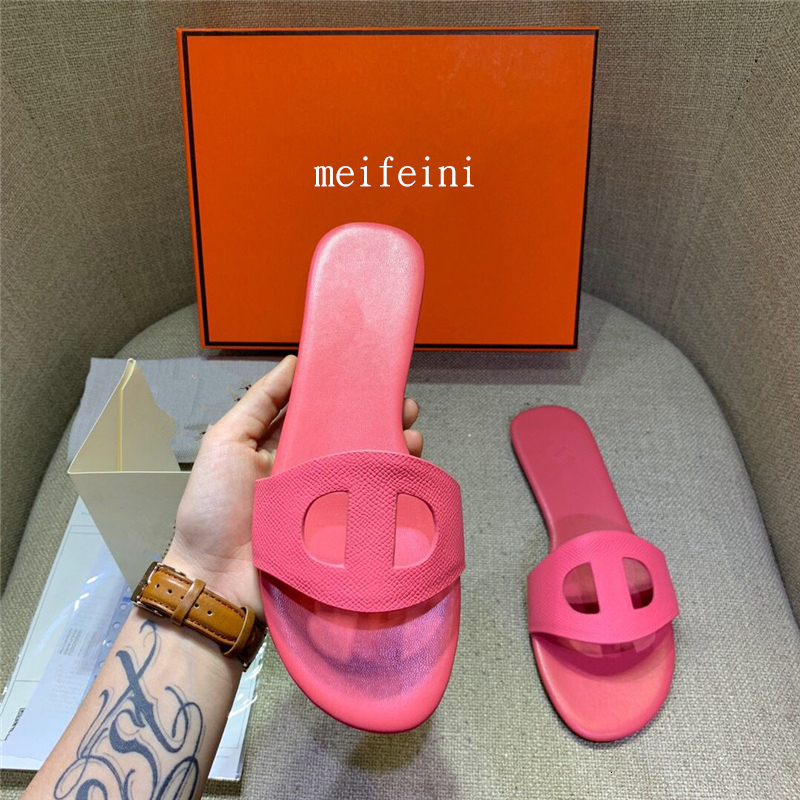 

2021 Red Net Women's Slippers Will See Feminine Pig's Nose New Wild Fashion Wearing h Flat-bottomed Sandals Word VR9O, Gray (heels 1.0cm)