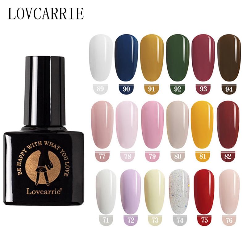 

LOVCARRIE Nail Gel Polish UV Gellak 6.5ml Esmalte Gel Pastel Color Semi Permanent Nails Paint Hybrid Varnish for Nail Art 2020, 100