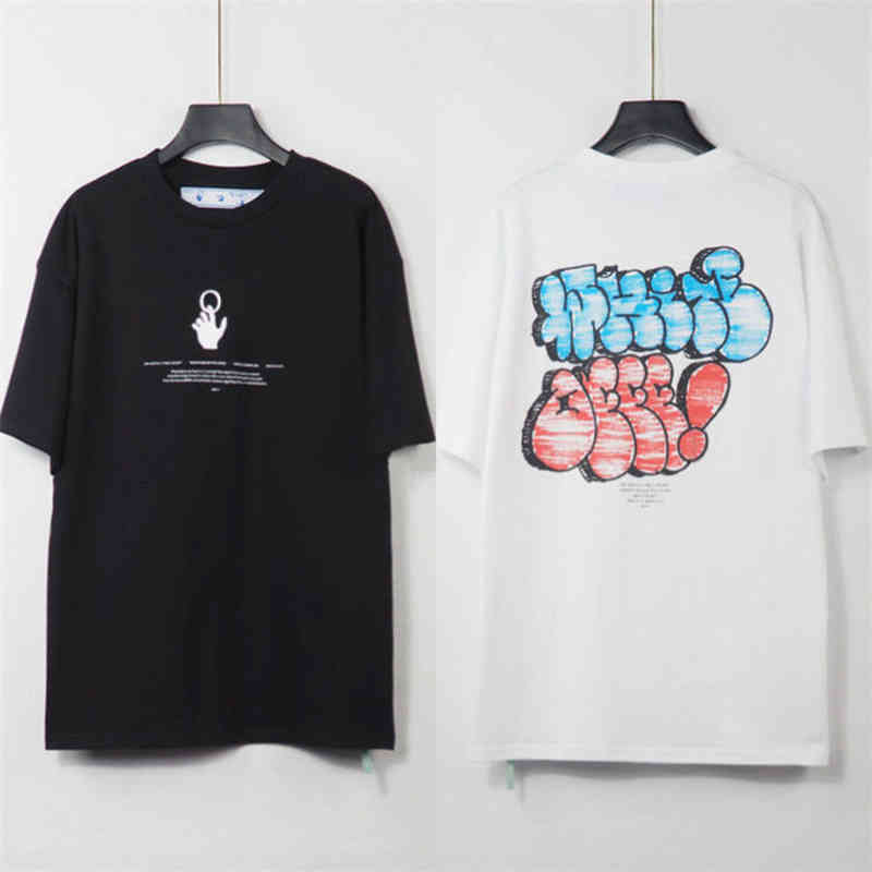 

Designer Palms Fashion T Shirt Europe And America Off Brands Mens Woman Lovers Same Pure Cotton Back Childish Fun Fat Letter Graffiti Fashion Couple White Angels Soft