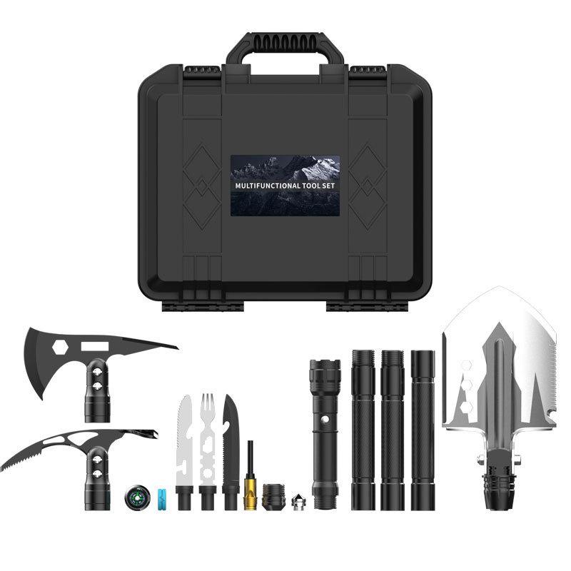 

Multifunctional Toolbox Outdoor Survival Kit Engineering Shovel Axe Hoe Knife Fork Outdoor Folding Car Camping Tool