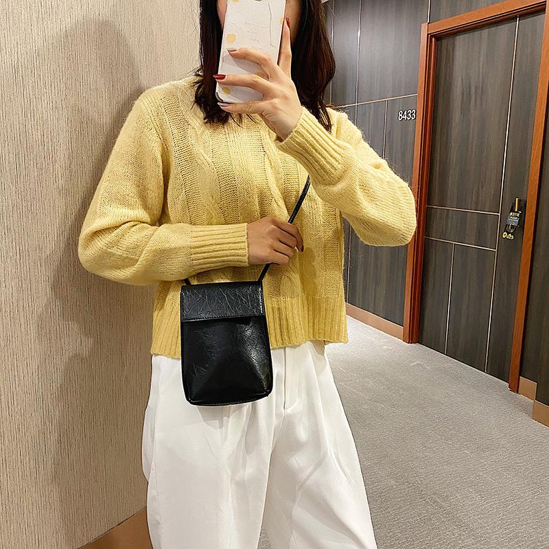 

Luxury Women Shoulder Bag Lady Fashion Printing Leather Bag Solid Casual Messenger Handbag Female Crossbody Small Square Bags, Black